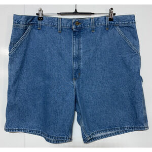 Vintage Carhartt Shorts Mens 44 Blue Denim Carpenter Jorts Workwear Actual 44X9